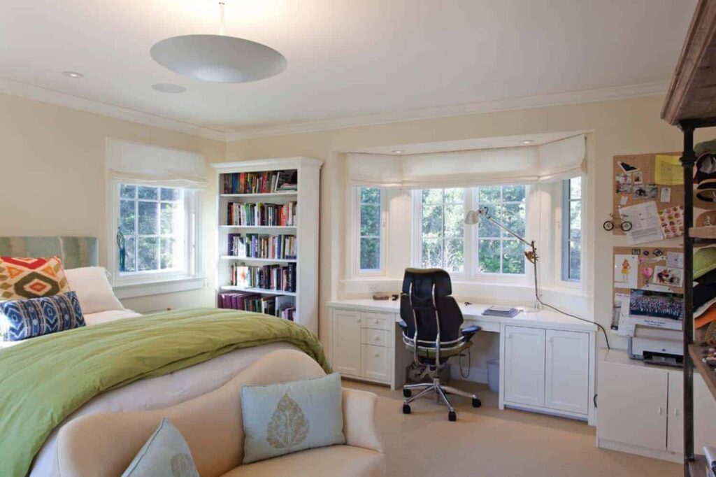 master bedroom with office layout
