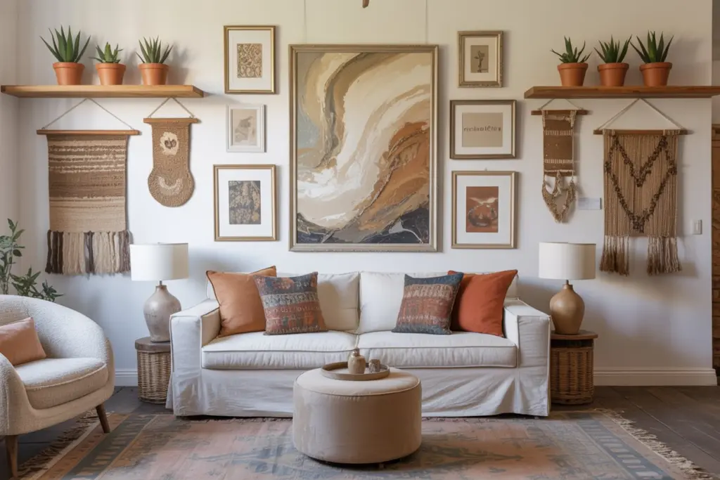 boho modern farmhouse living room