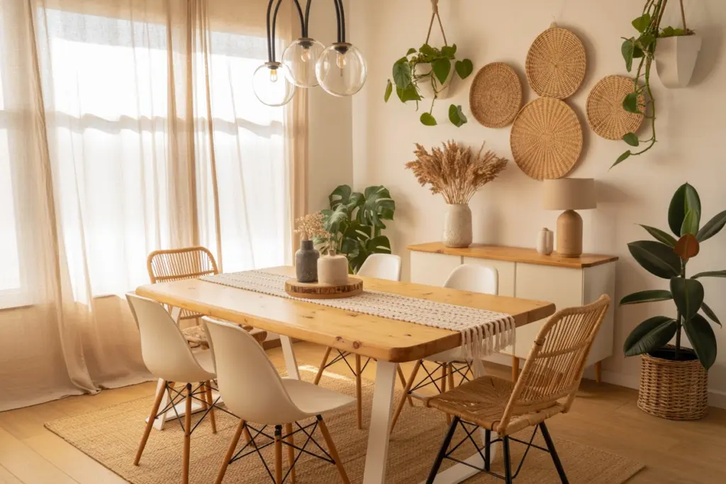 cool farmhouse| Boho Dining Room Ideas