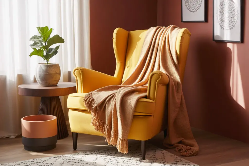 what color curtains go with burgundy walls