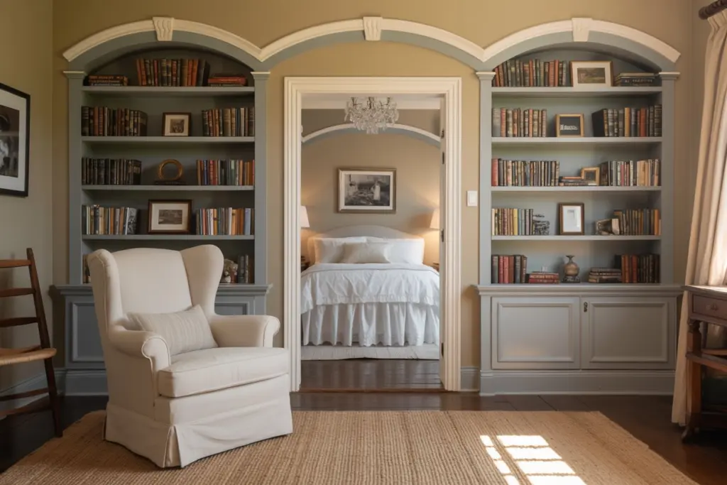 office and bedroom in one room
