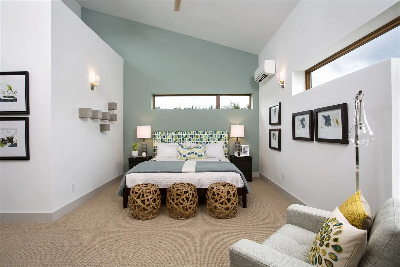 A Room with One Wall Different Color: Perfect Accent Painting 4 accent colors with grey