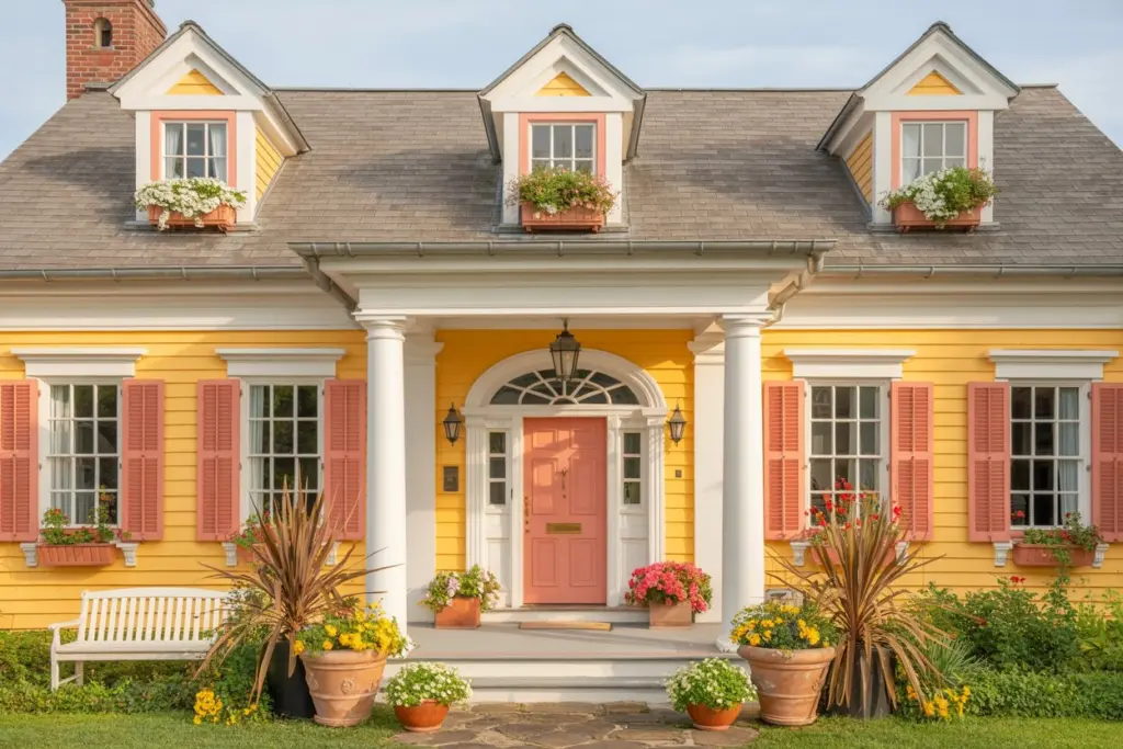 best color front door for yellow house