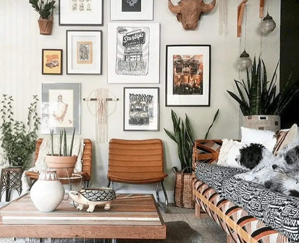 boho gallery wall