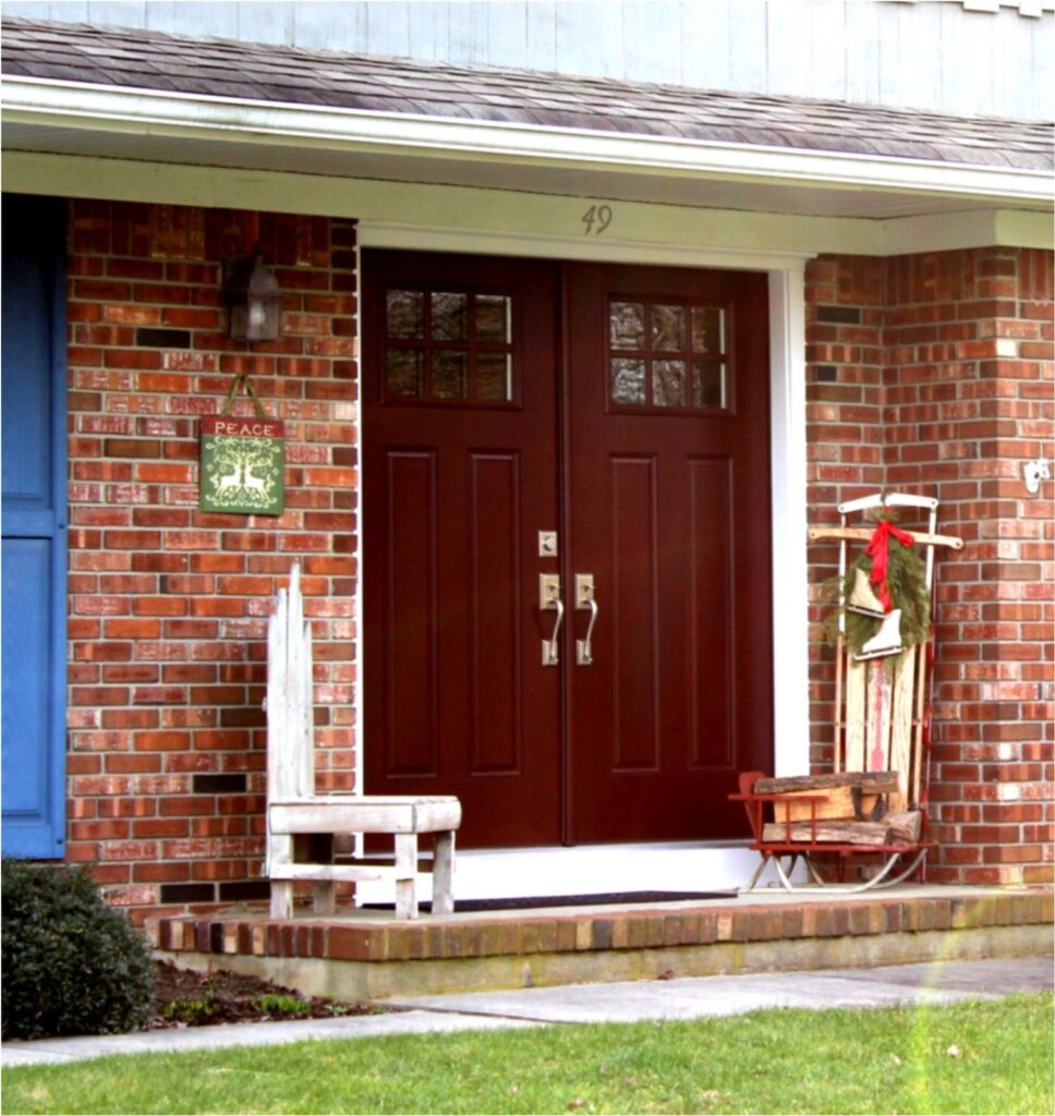 red brick house front door
