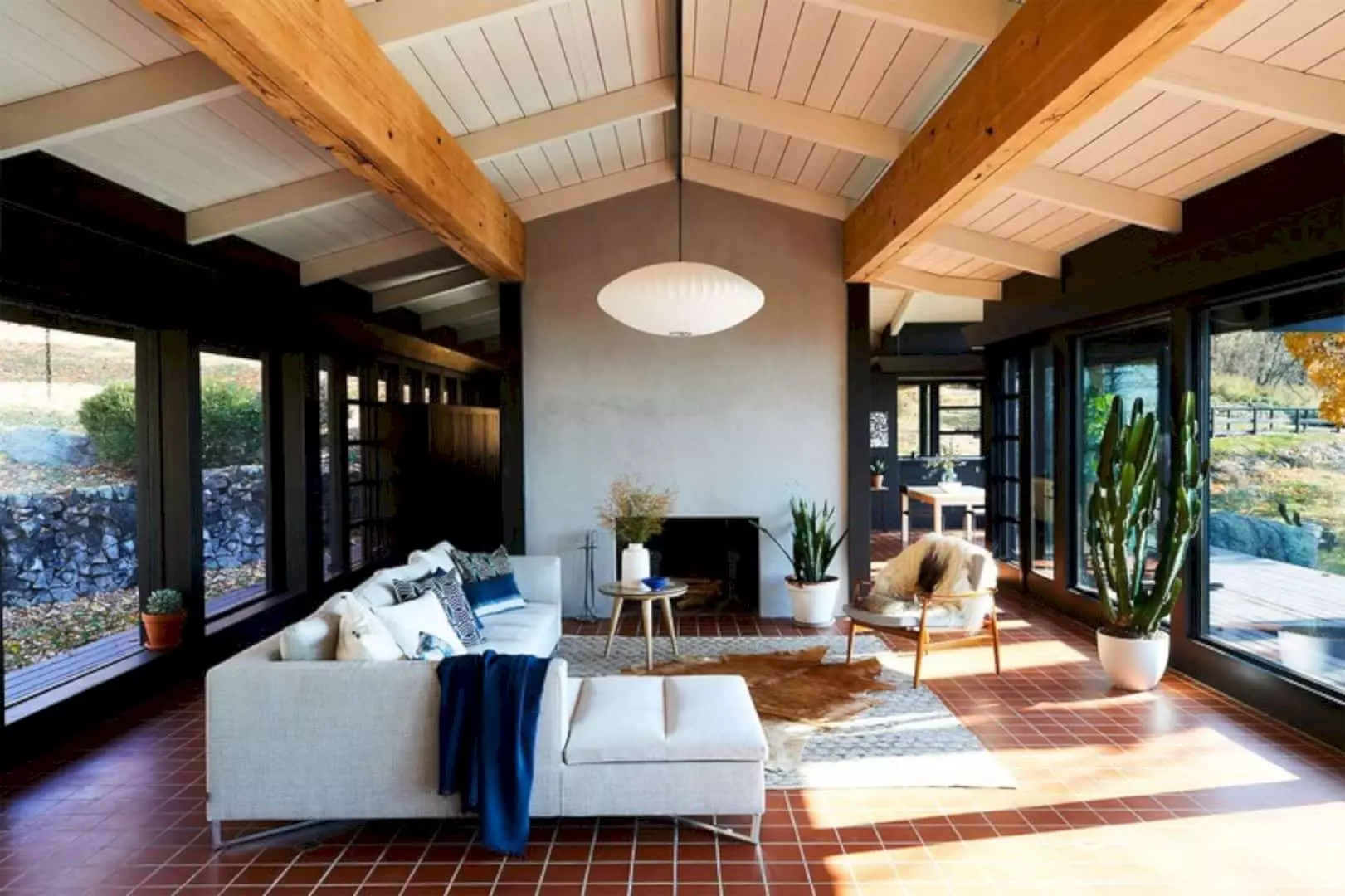 Modern Terracotta Living Room
