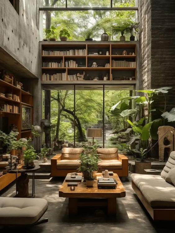 eco brutalist interior design| industrial style

