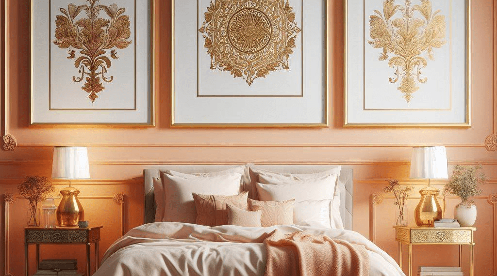 what color curtains go with gold walls
