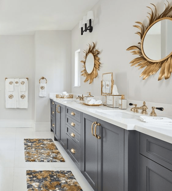 Grey and Gold Bathroom