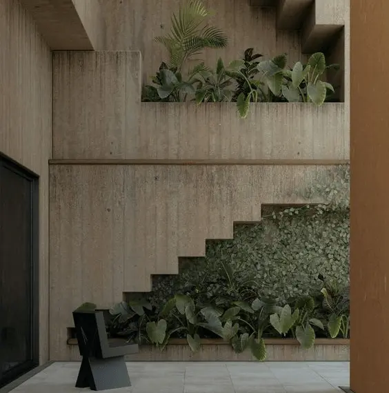 brutalist house interior
