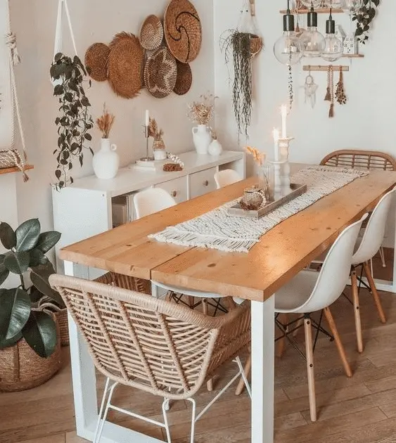 cool farmhouse| Boho Dining Room Ideas