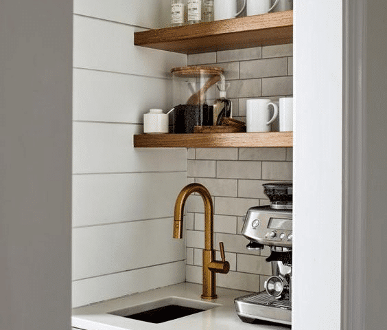 Coffee Bar in White Kitchen