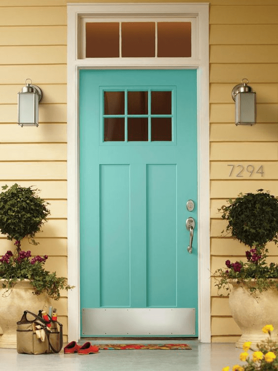 front door colors for a yellow house