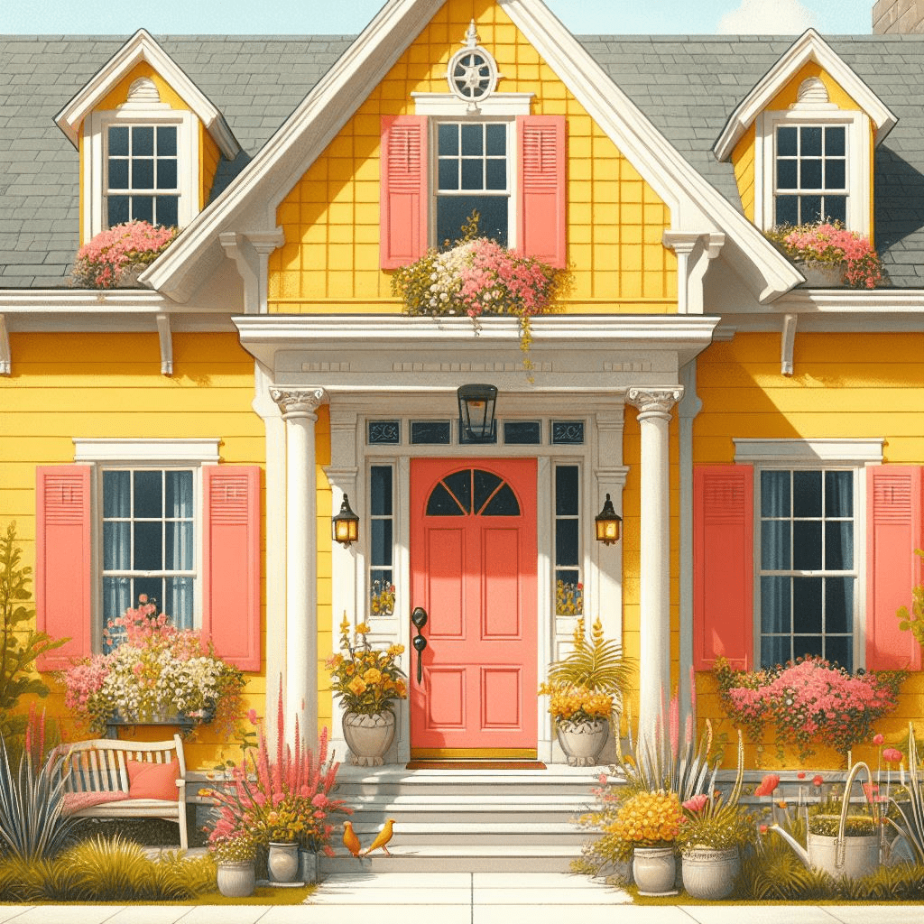 best color front door for yellow house

