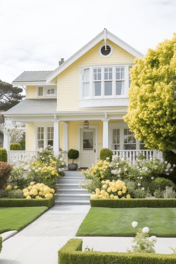 best front door color for yellow house

