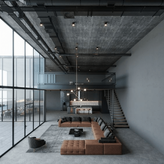 modern brutalist interior design
