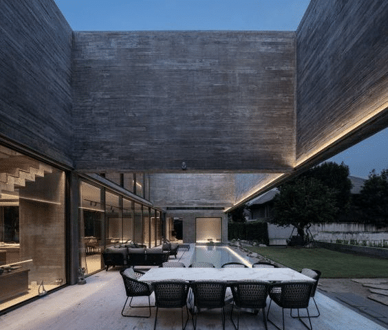 Brutalist Concrete & Wood Home Design 