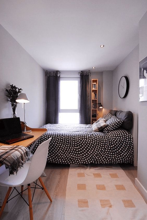 long narrow bedroom layout
