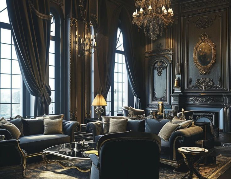 modern gothic victorian house interior
