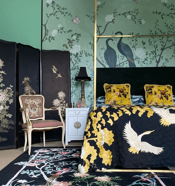 eclectic maximalism bedroom
