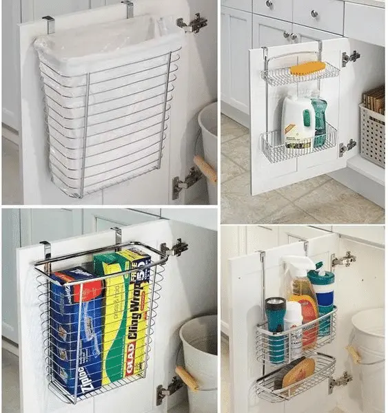 17 Under Sink Storage Ideas That will Keep Your Space Tidy 14 Over Cabinet Door Storage Baskets and Organizers