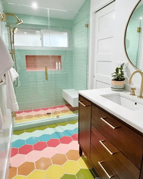 21 Bathroom Floor Tiles Ideas That You’ll Fall In Love With 5 Hexagon Bathroom Floor