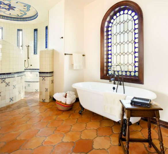 Terracotta Floor Tile Bathroom