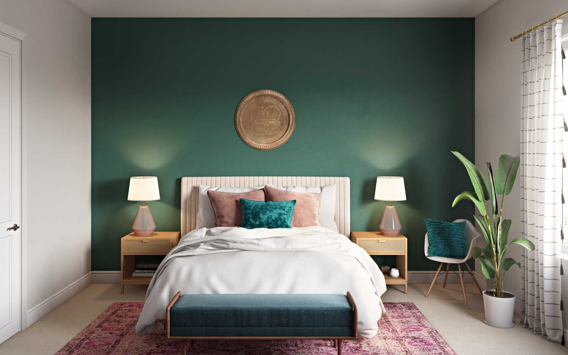 Green Accent Walls Bedroom ideas| green color matching color