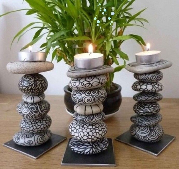 rock accents|Candle Holder DIY