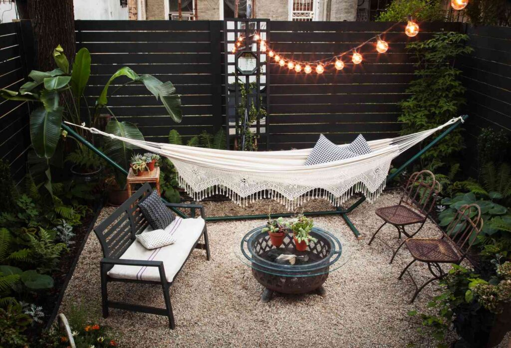 Hammock in Backyard Garden