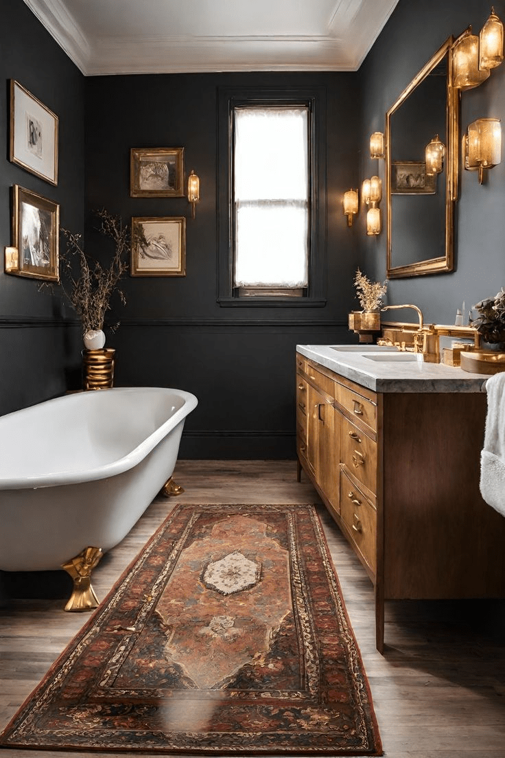 dark and moody bathroom
