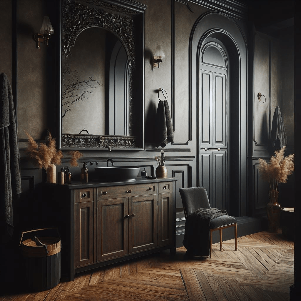 dark and moody bathroom