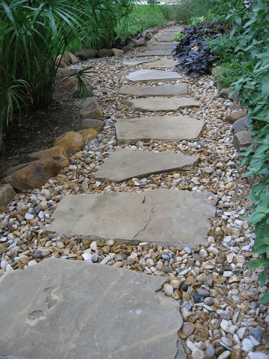 front yard dry river bed landscape design
