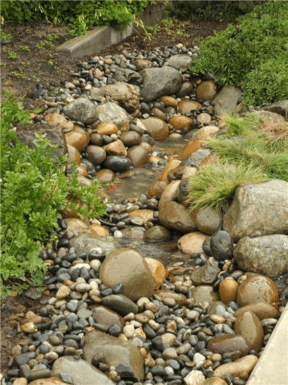 small Rain Drainage Dry Creek Bed