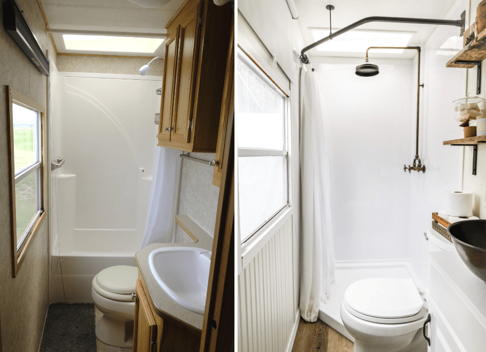 Camper van Shower|
Camper vans and RV Bathroom