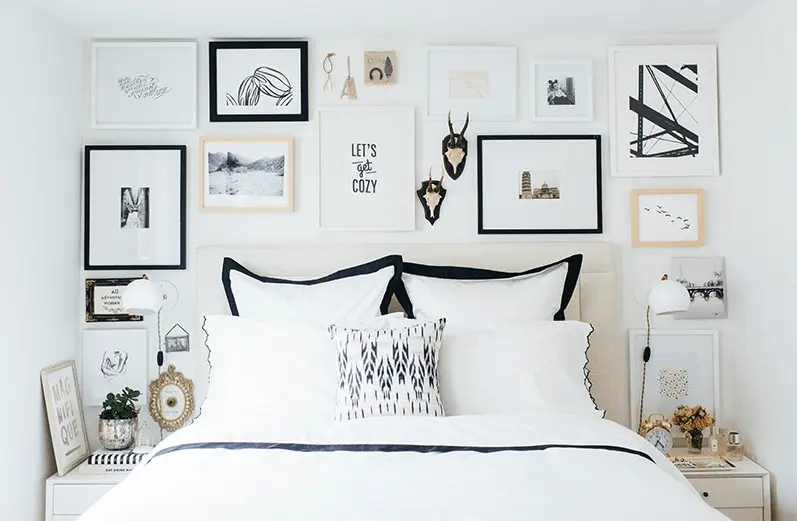 The Best 10+ Warm Aesthetic Cozy Bedroom Ideas in 2025 9 Art Gallery Wall