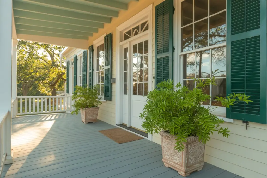 Green Exterior Shutters