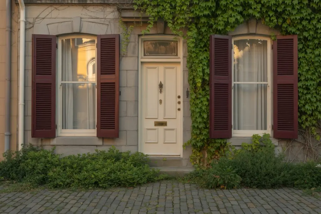 Burgundy shutters