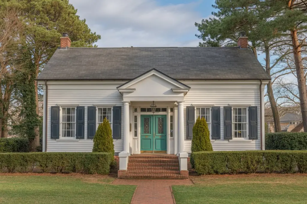 House Exterior with charcoal gray shutters