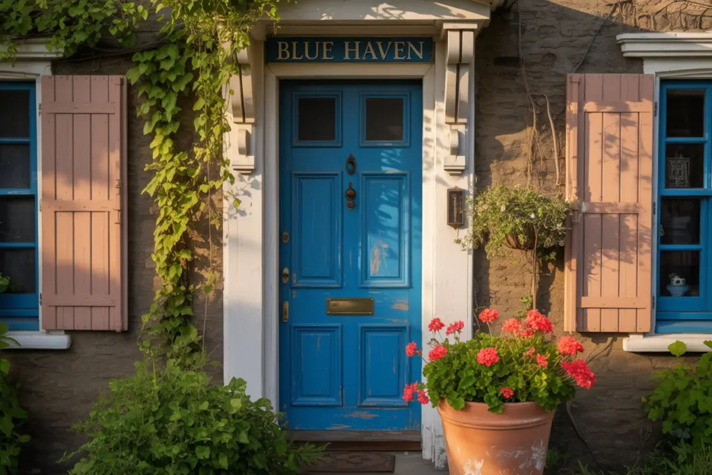 blue front door color