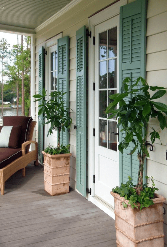 Green Exterior Shutters