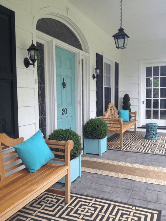 Teal & Navy Blue Front Door Colors
