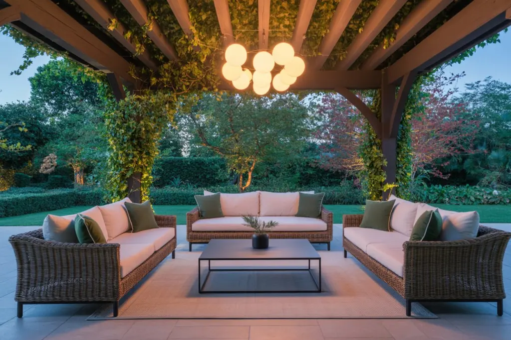 Outdoor Living Room with pergola