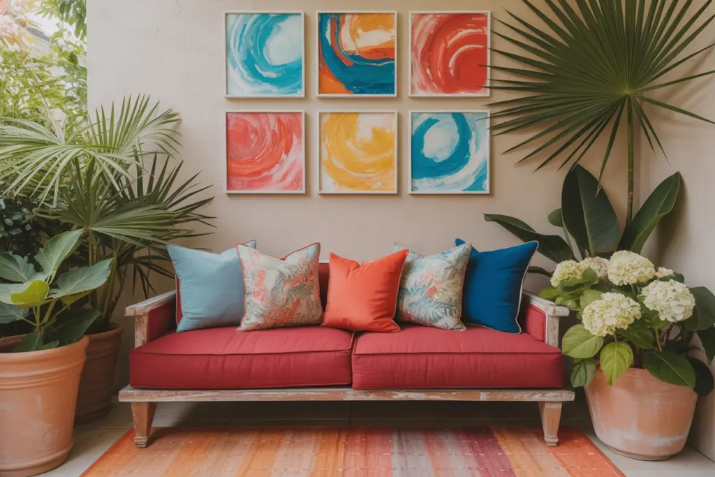 Hang Some Art with Outdoor Living Room