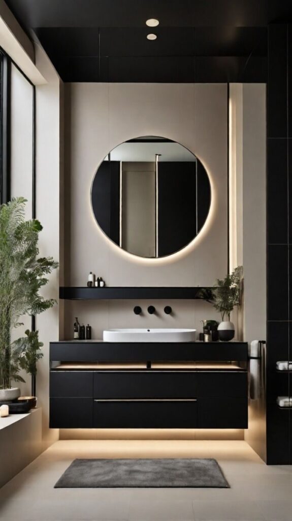 Black Floating Vanity Bathroom