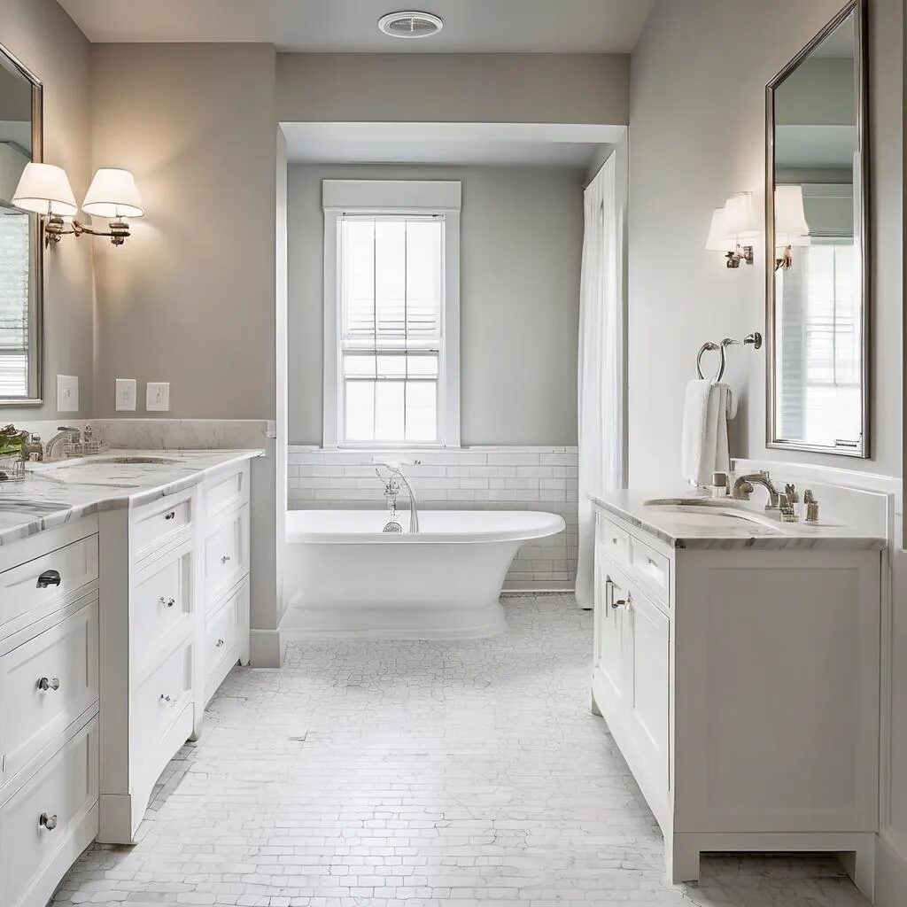  A classic white bathroom with subway tiles