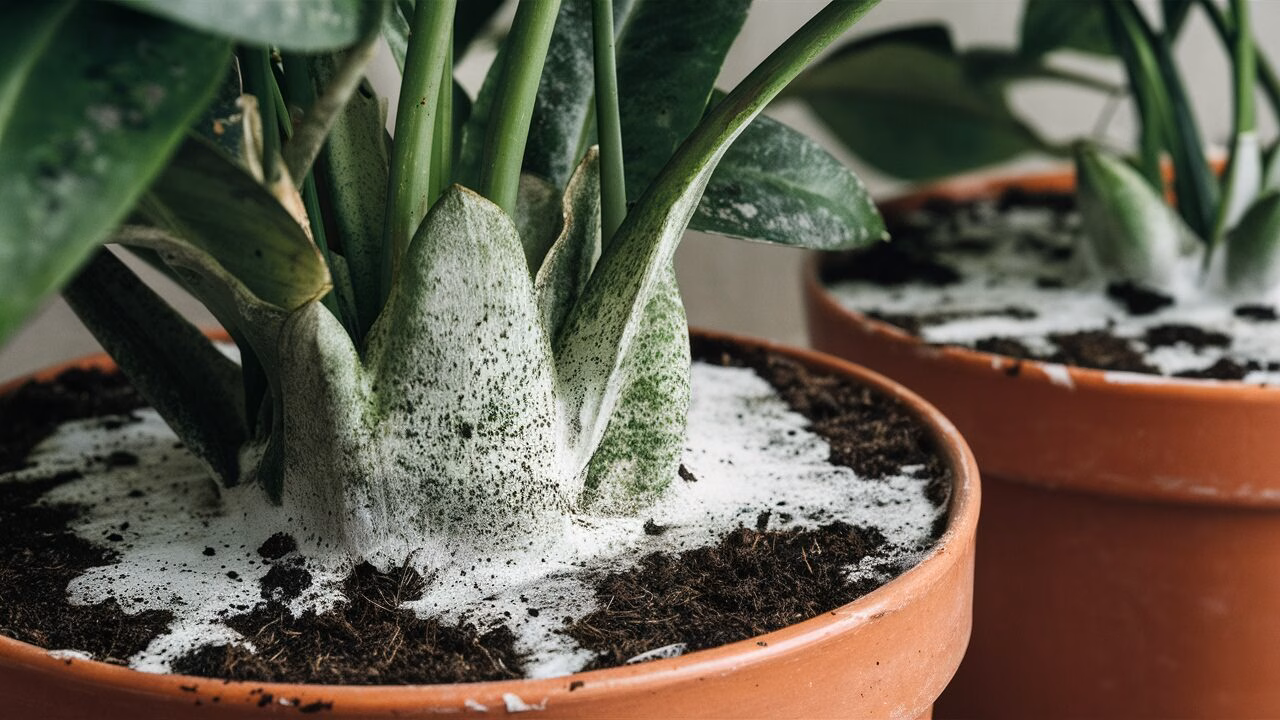 how do you get rid of mold in houseplant soil
