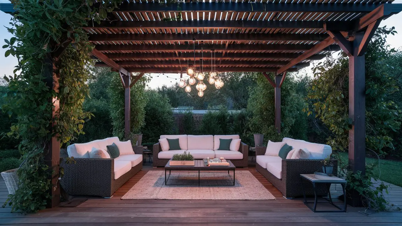 28 Outdoor Living Room Ideas You Will Love! 6 Outdoor Living Room with pergola