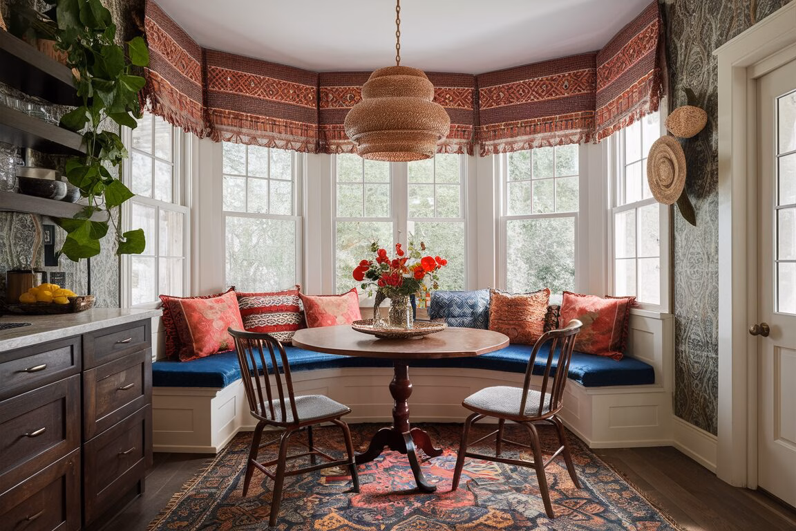 bohemian breakfast nook.