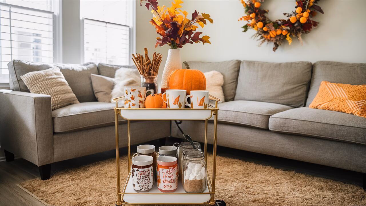 living room fall decor